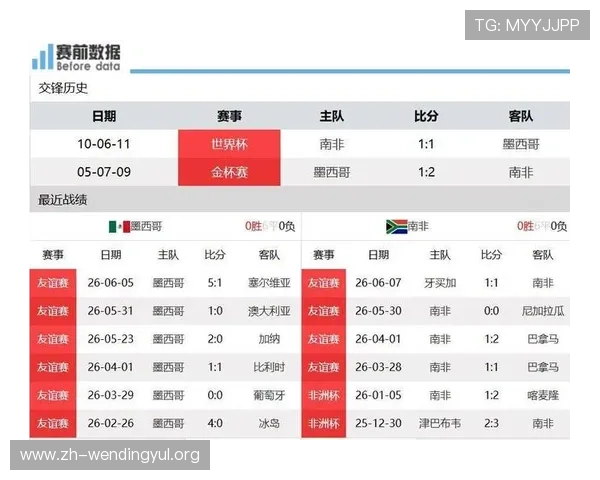墨西哥对阵南非的比赛数据统计与战绩回顾为世界杯提供重要参考